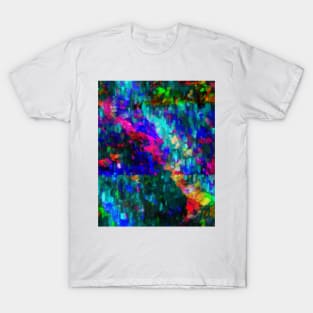 Abstract colorful glitched world T-Shirt
